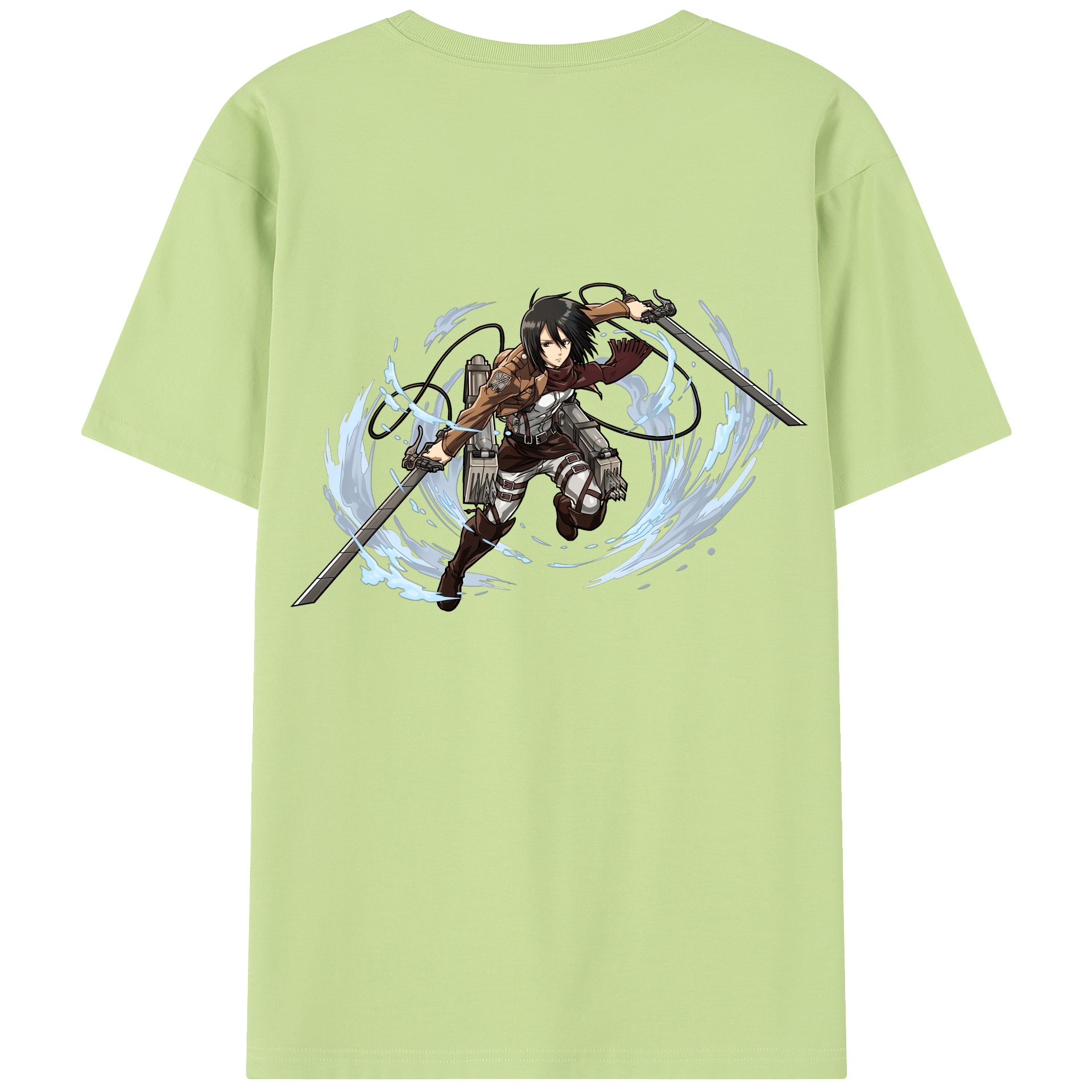 （画像用） 進撃の巨人 ミカサ·アッカーマン Attack on Titan Mikasa Ackerman 綿100％半袖Tシャツ（背面プリント）